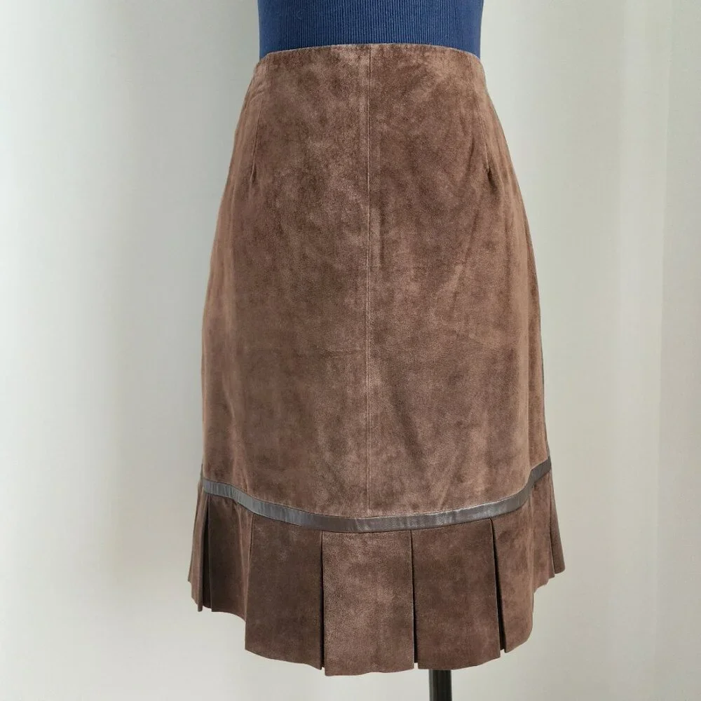 Suede Brown Skirt - Picture 9 of 16